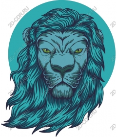 The majestic head of a lion turquoise color