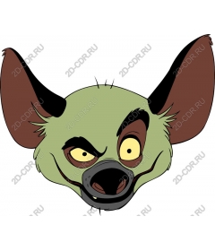 A playful cartoon head of a hyena
