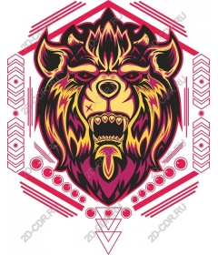  Ferocious lion head