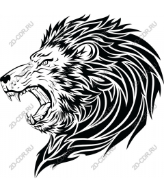  Ferocious lion head