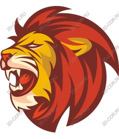  Ferocious snarling lion's head