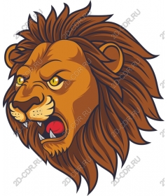  Ferocious snarling lion's head