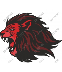  Ferocious snarling lion's head