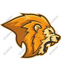  Ferocious snarling lion's head