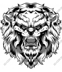  Ferocious lion head