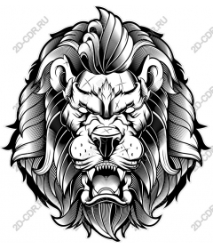  Ferocious lion head