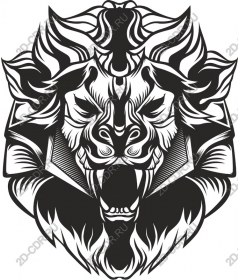  Ferocious lion head