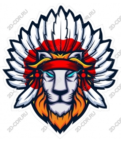 Magnificent headdress of a lion