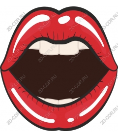  Bright red lips