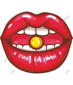  Bright red lips