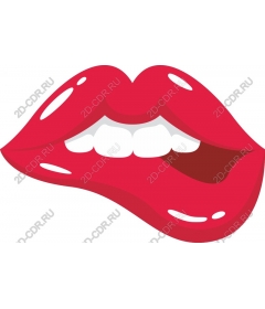  Bright red lips