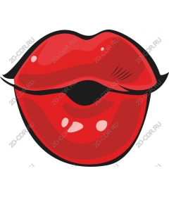  Bright red lips
