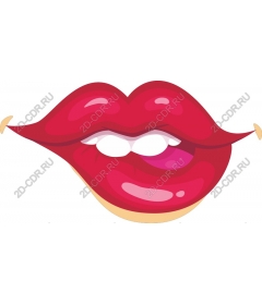  Bright red lips