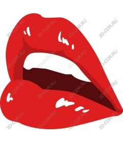  Bright red lips