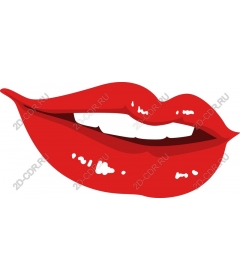  Bright red lips