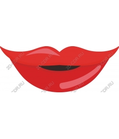  Bright red lips