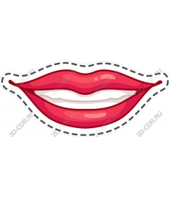  Bright red lips