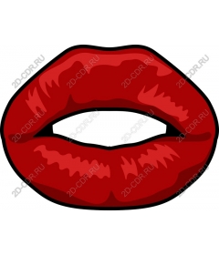  Bright red lips