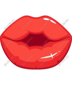  Bright red lips