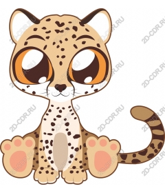  Cute cartoon baby leopard