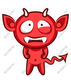  Cute red cartoon devil