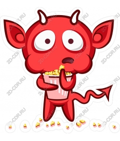 Red Devil with Popcorn