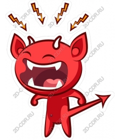 Funny cartoon about red Devil