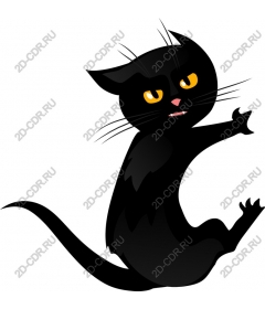  Игривый черный кот