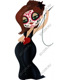  Elegant woman sugar skull
