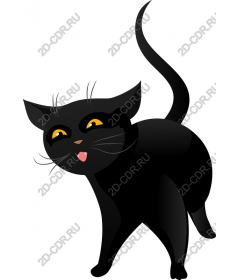 Игривый черный кот