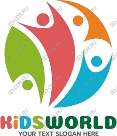 Красочный логотип Kids World