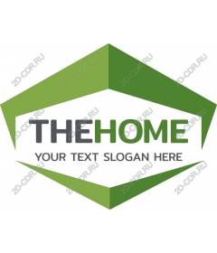 Green geometric logo home