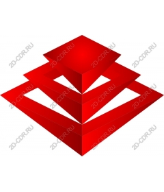 3D красный штабелируемый квадрат