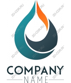 Dynamic logo Droplet in turquoise and orange colors