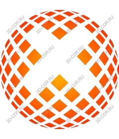  Bright orange geometric sphere