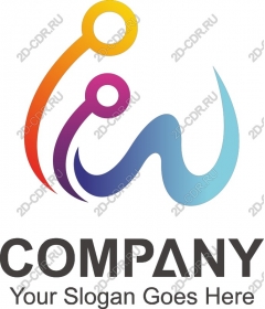  Bright abstract logo of connection