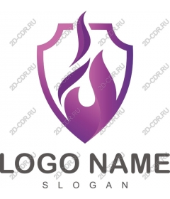  Elegant logo shield and flame