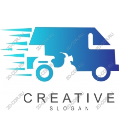 Dynamic truck for delivery with creative slogan