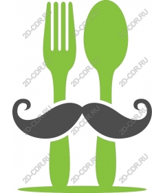  Cutlery in the form of mustache