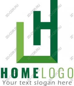  Stylish green logo "H" and "L"