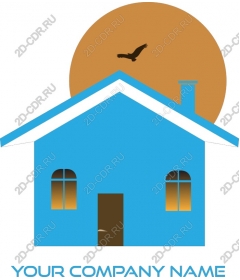  Blue house with eagle