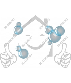 Funny maid with bubbles and smiley