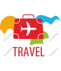  A bright journey with suitcase and airplane