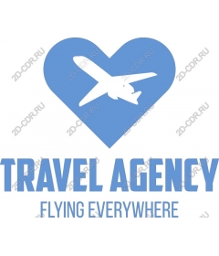  Heart and plane for travel Agency