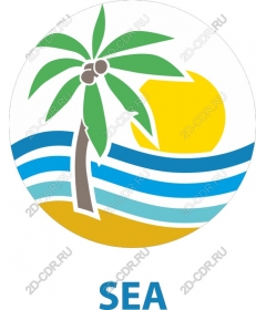  Tropical sea and palm tree