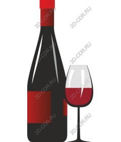  Elegant wine bottle and glass
