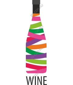  Stylized colored wine bottle