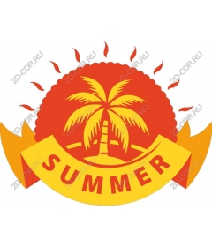  Bright summer — palm tree and sun