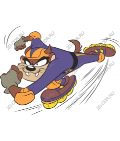  Energetic cartoon character on roller skates