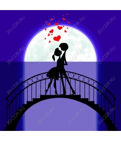  A romantic kiss on a bridge
